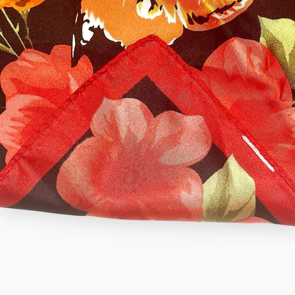 Vintage Oscar De La Renta Scarf Butterfly Floral Silk Japan 21